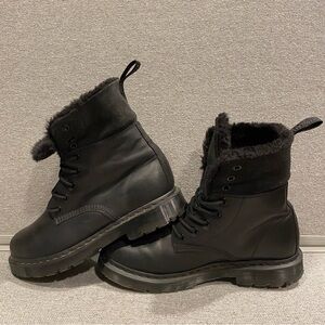 Dr.Martens Leather Black Fur-Lined Boots